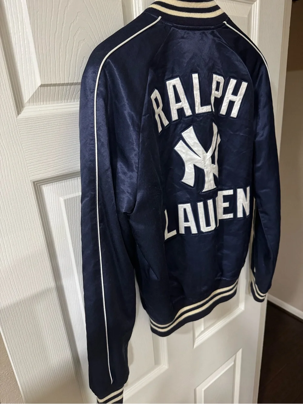 Men’s Ralph Lauren Yankees NY Limited MLB Navy Varsity Satin Jacket